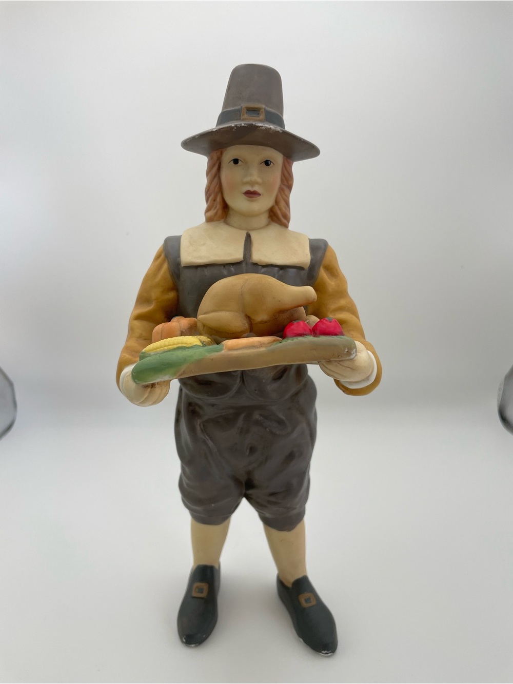 Thanksgiving Pilgrim Turkey Harvest Fall Figurine 11”